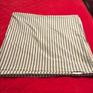 Lands' End White and Blue Green King Flat Sheet